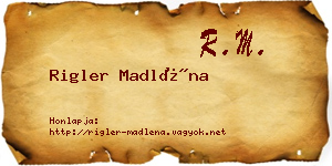 Rigler Madléna névjegykártya